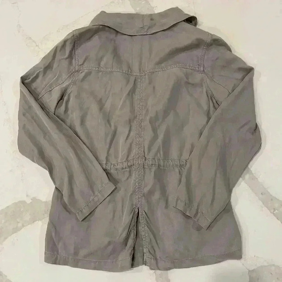 Max Jeans Drape Front Tencel Jacket LightGray Womens Medium MidLength Soft Light - Picture 6 of 6